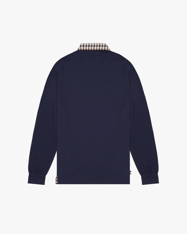 LONGSLEEVE CLUB CHECK COLLAR POLO