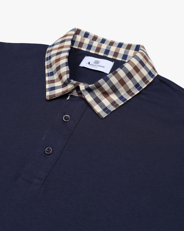 LONGSLEEVE CLUB CHECK COLLAR POLO