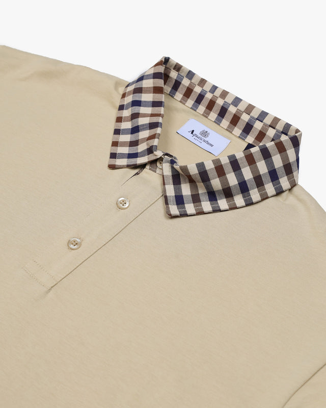 Aquascutum Active LONGSLEEVE CLUB CHECK COLLAR POLO