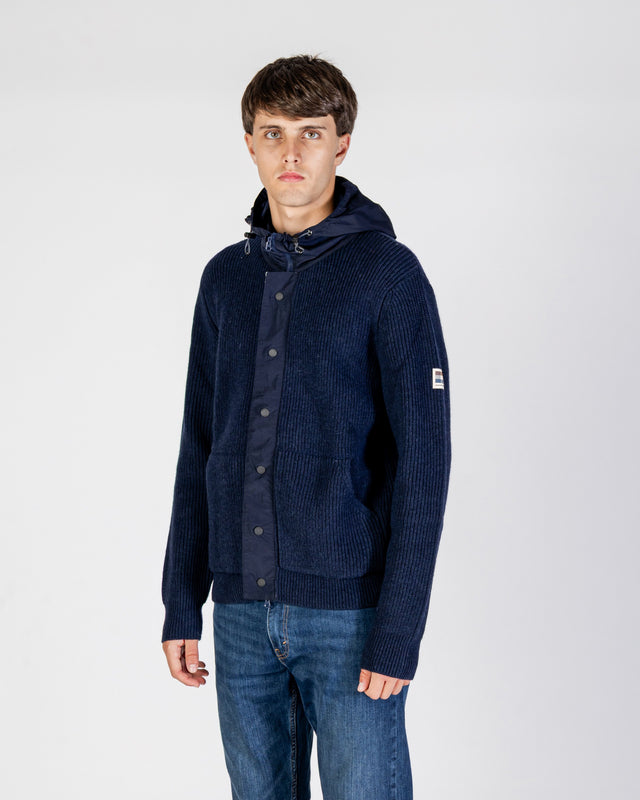 Aquascutum Active LAMBSWOOL HOODED FZ KNIT