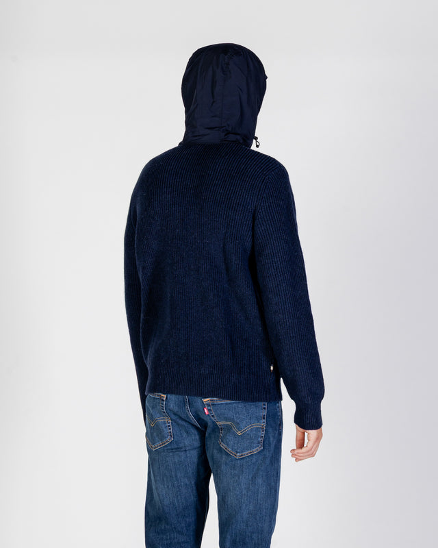 LAMBSWOOL HOODED FZ KNIT