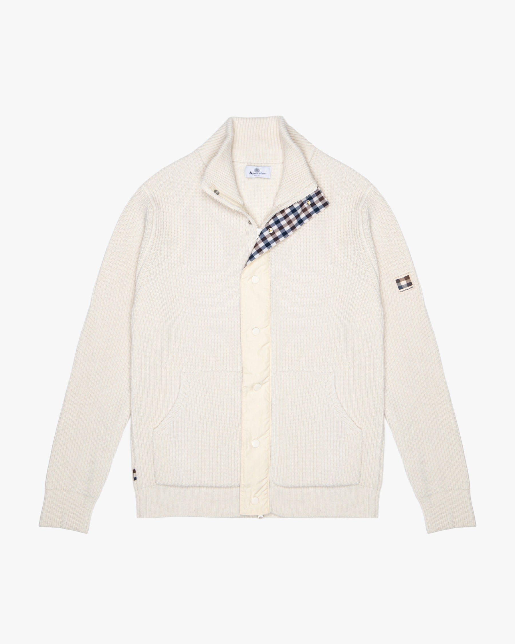 Aquascutum Active LAMBSWOOL MOCKNECK FZ KNIT