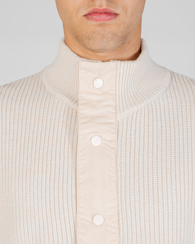 LAMBSWOOL MOCKNECK FZ KNIT