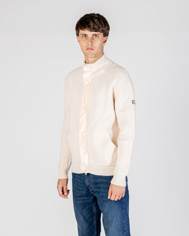 LAMBSWOOL MOCKNECK FZ KNIT