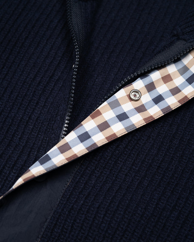 LAMBSWOOL MOCKNECK FZ KNIT