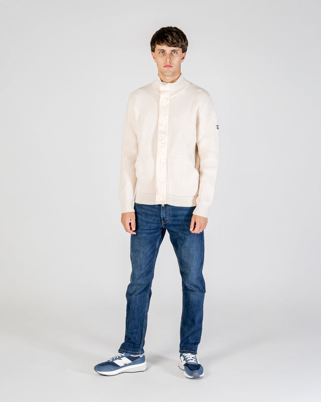 LAMBSWOOL MOCKNECK FZ KNIT