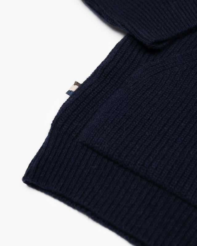 LAMBSWOOL MOCKNECK FZ KNIT