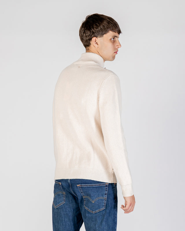 LAMBSWOOL MOCKNECK FZ KNIT