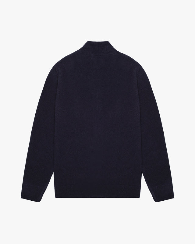 LAMBSWOOL FZ PATCH KNIT