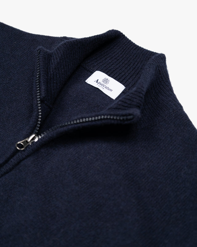 LAMBSWOOL FZ PATCH KNIT