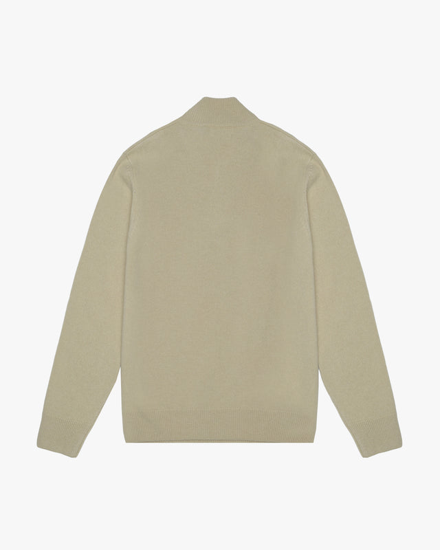 LAMBSWOOL FZ PATCH KNIT