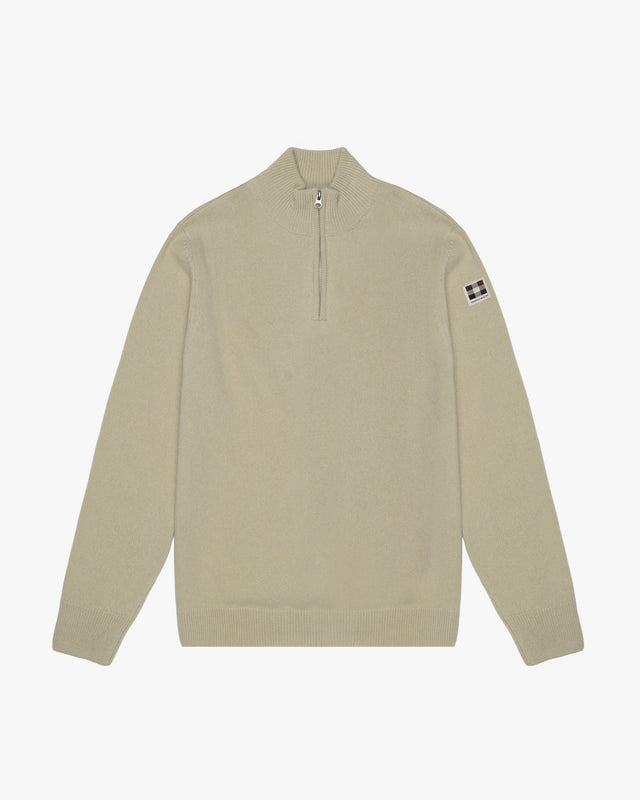 LAMBSWOOL 1/4 ZIPPED KNIT