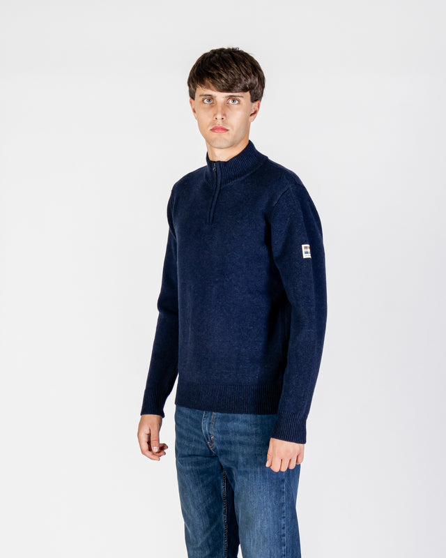 LAMBSWOOL 1/4 ZIPPED KNIT