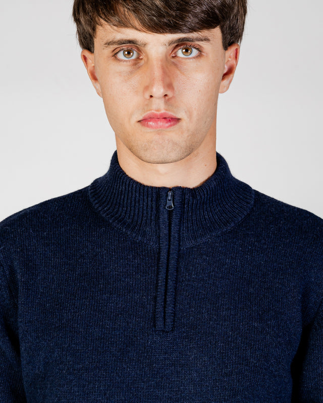 LAMBSWOOL 1/4 ZIPPED KNIT