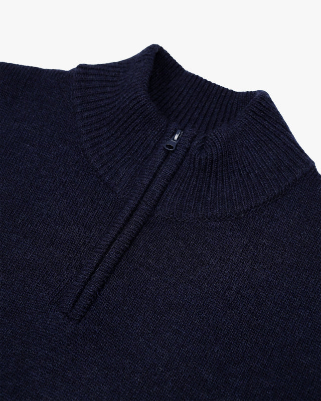 LAMBSWOOL 1/4 ZIPPED KNIT