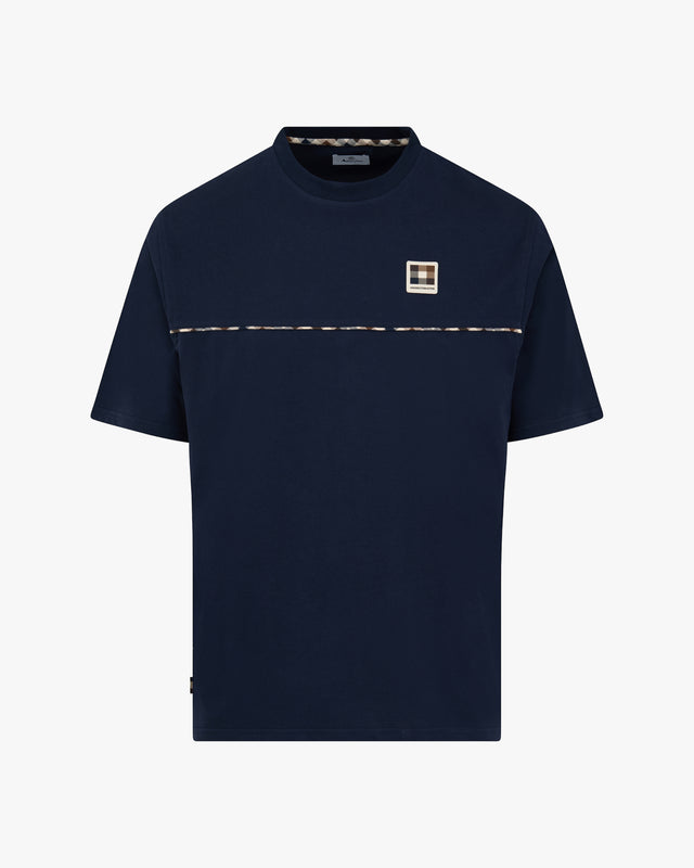 Aquascutum Active CLUB CHECK PIPING T-SHIRT