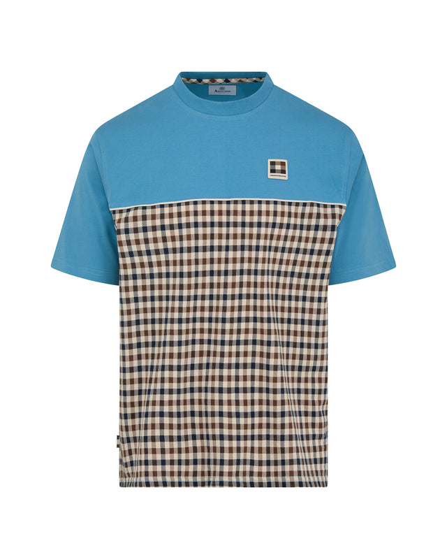 Aquascutum Active CLUB CHECK PANEL T-SHIRT