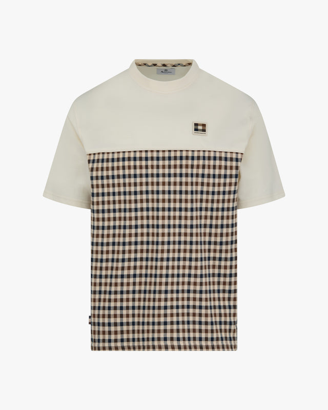 Aquascutum Active CLUB CHECK PANEL T-SHIRT