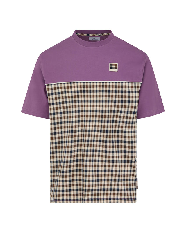 Aquascutum Active CLUB CHECK PANEL T-SHIRT