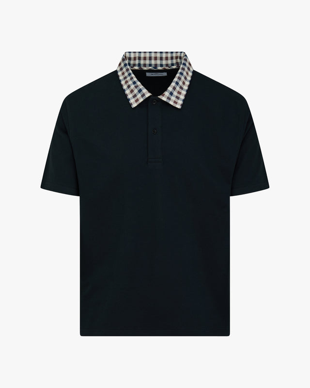 Aquascutum Active CLUB CHECK COLLAR POLO