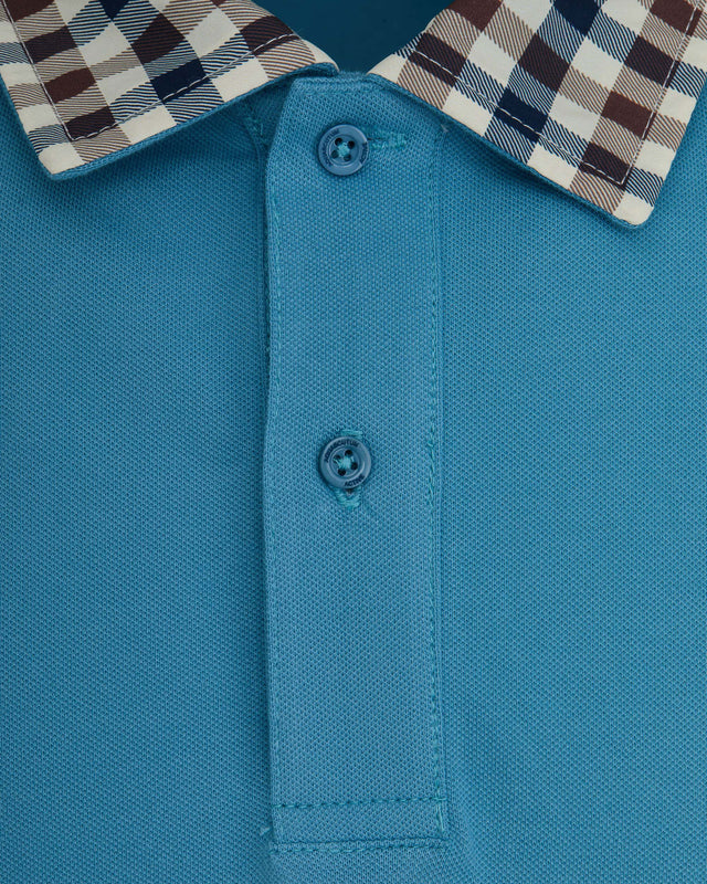 Aquascutum Active CLUB CHECK COLLAR POLO