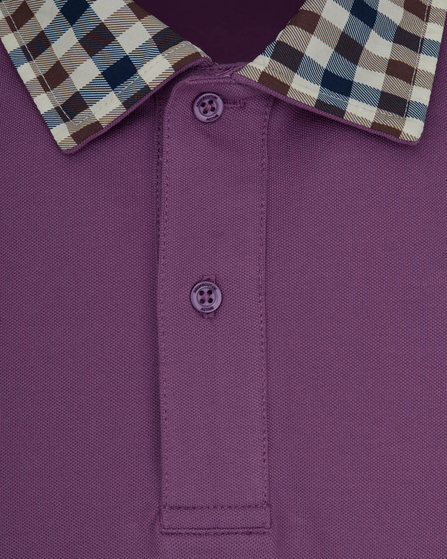 Aquascutum Active CLUB CHECK COLLAR POLO