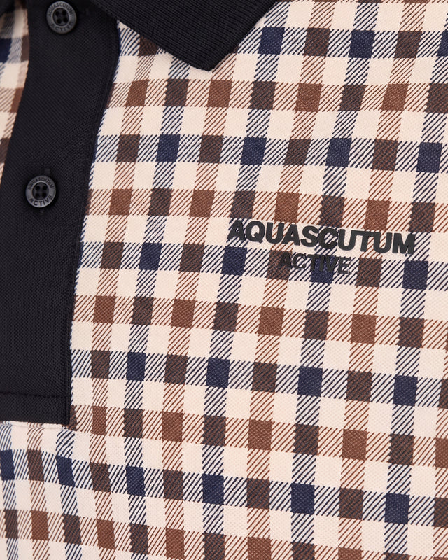 STRETCH PIQUET CHECK POLO