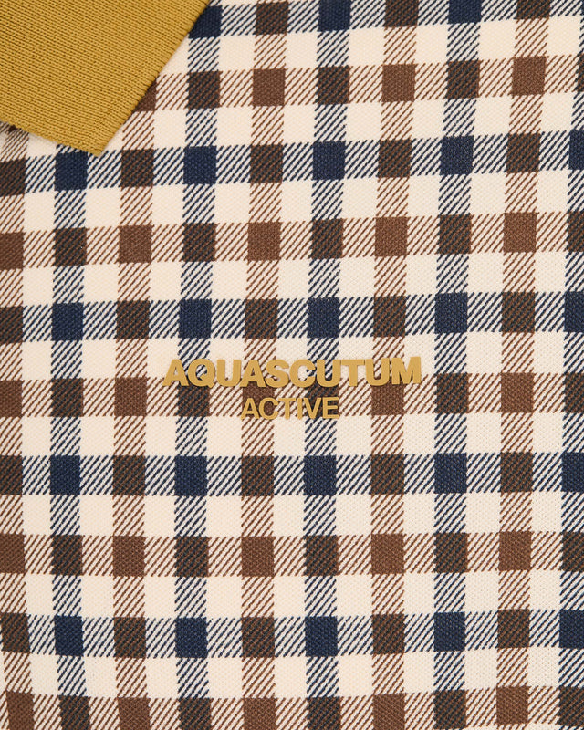 STRETCH PIQUET CHECK POLO