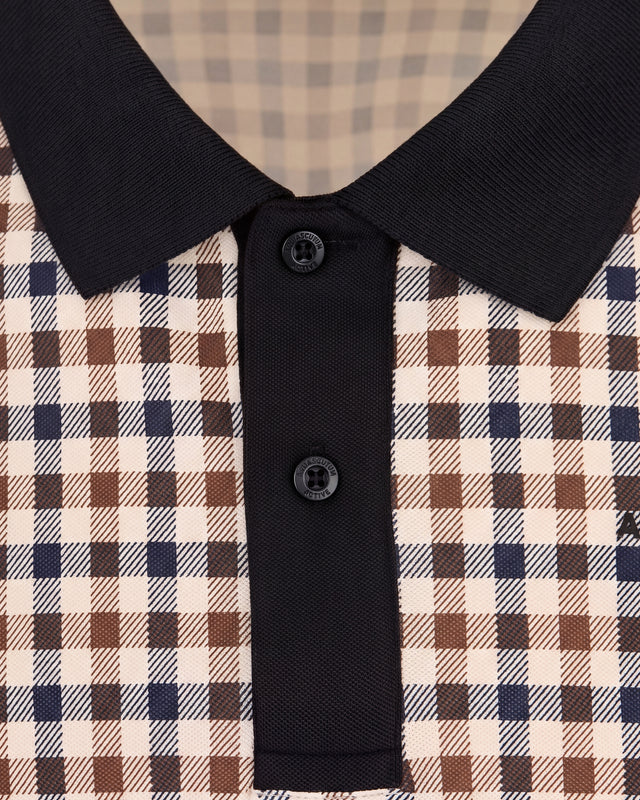 STRETCH PIQUET CHECK POLO