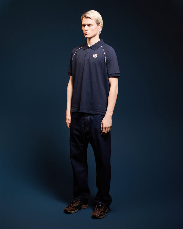 STRETCH PIQUET PIPING POLO