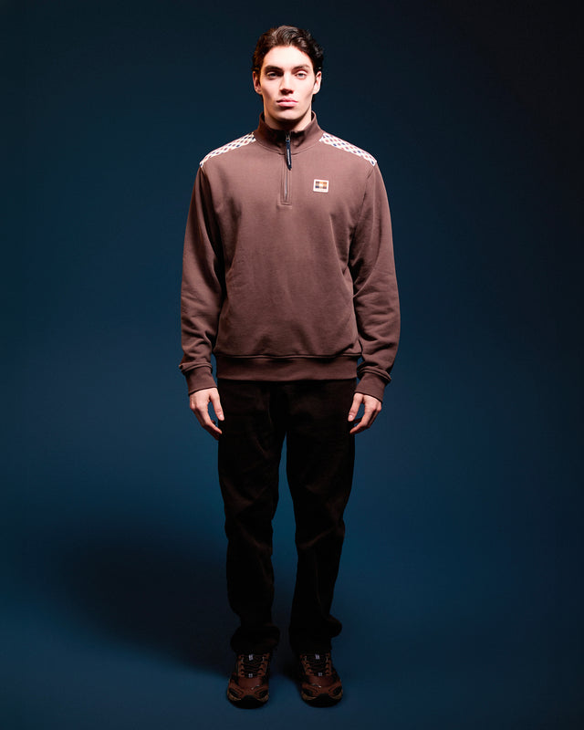 CHECK SHOULDER 1/4 ZIP FLEECE