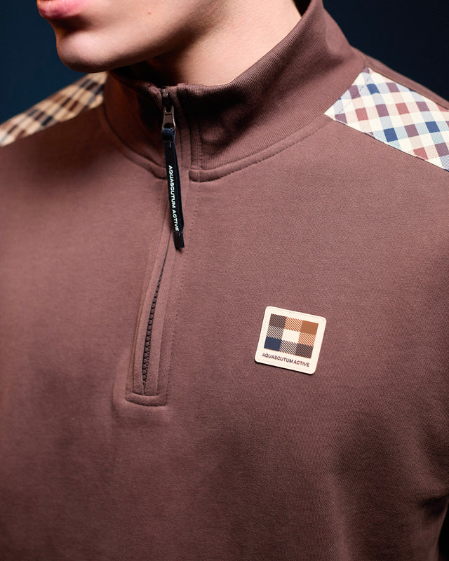 CHECK SHOULDER 1/4 ZIP FLEECE