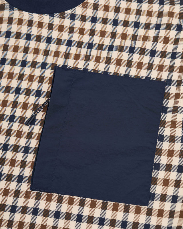 CHECK PANEL POCKET T-SHIRT