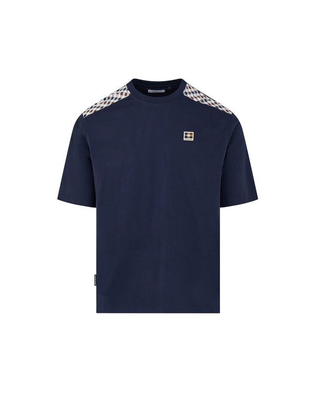 CHECK SHOULDER T-SHIRT