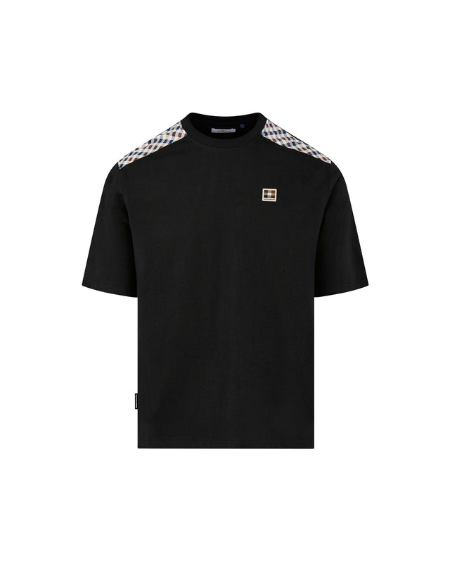 CHECK SHOULDER T-SHIRT