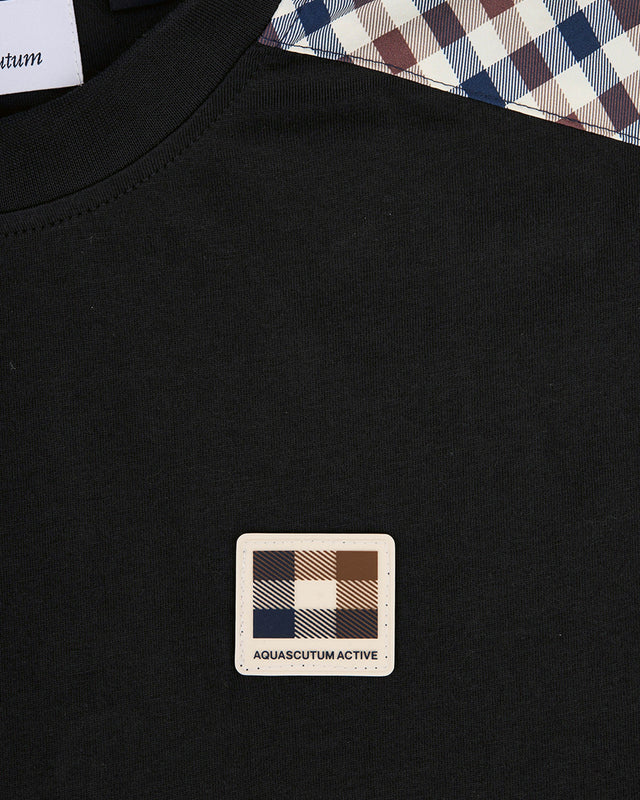 CHECK SHOULDER T-SHIRT