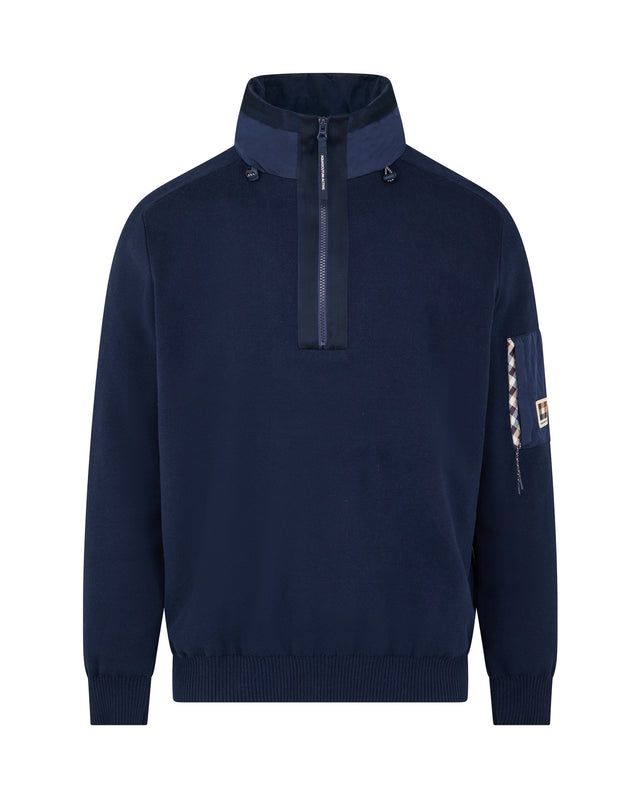 COTTON KNIT 1/4 ZIP SWEATER