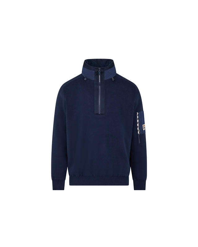 COTTON KNIT 1/4 ZIP SWEATER