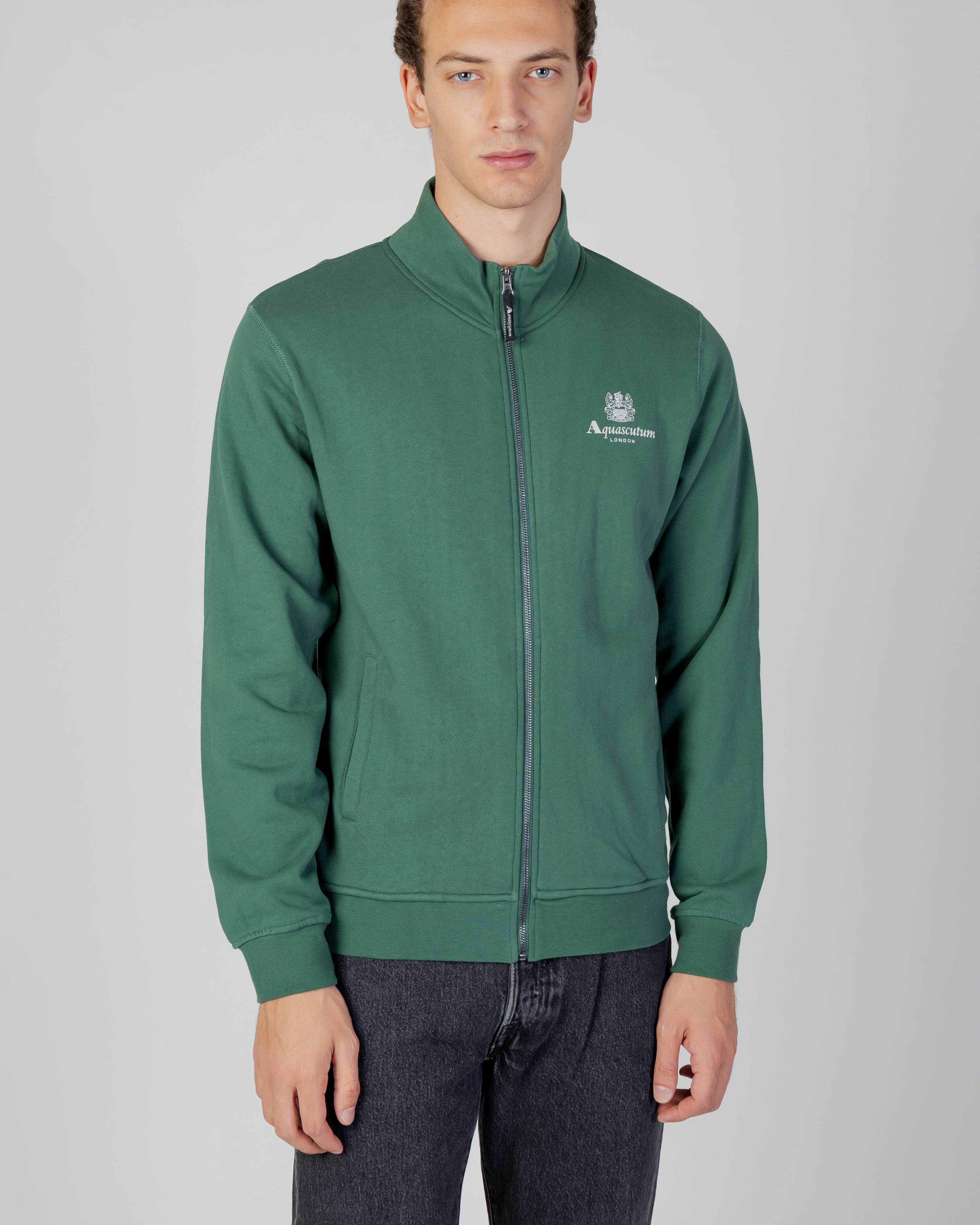 ACTIVE SMALL LOGO FULL ZIP MOCK NECK FLEECE