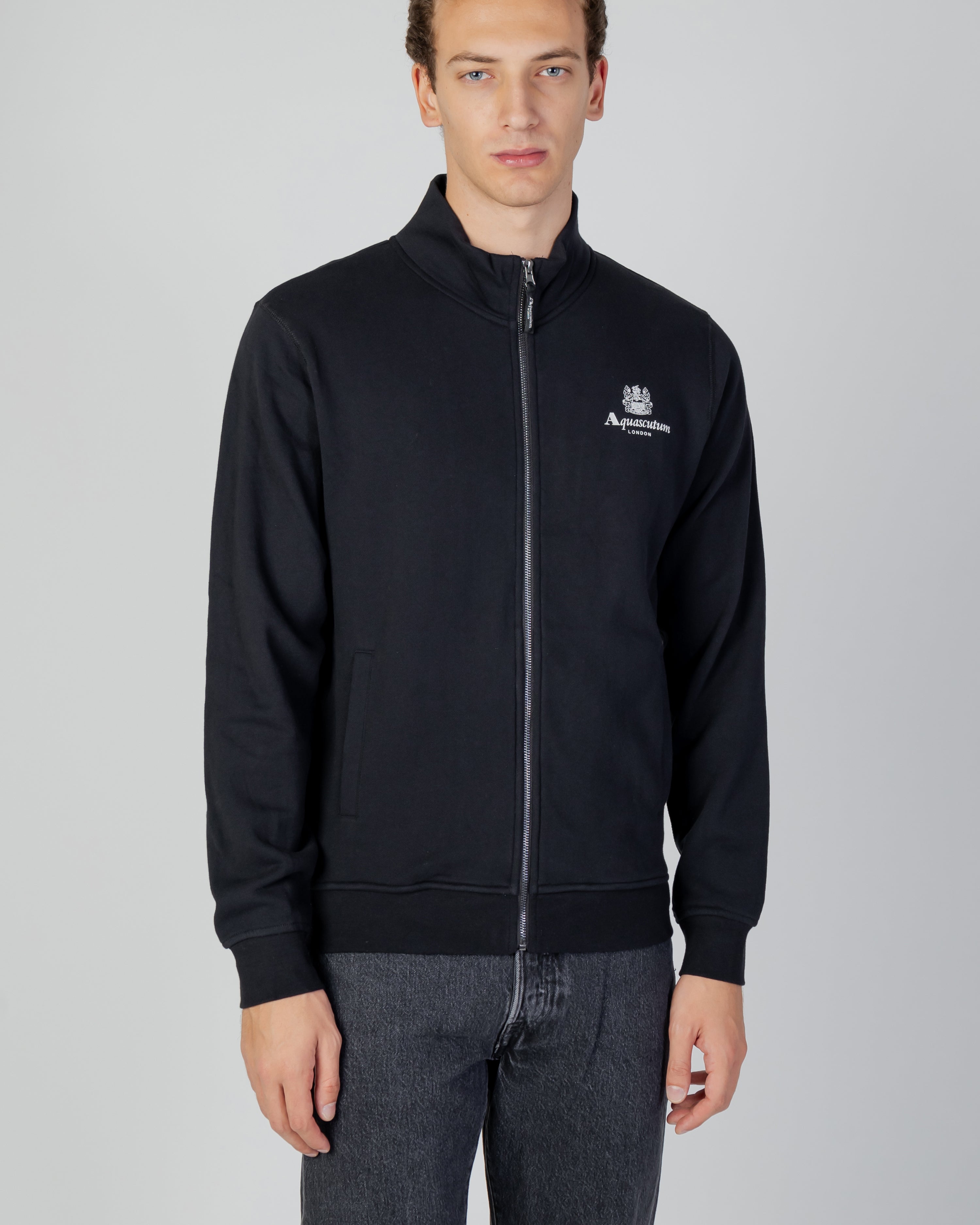 ACTIVE SMALL LOGO FULL ZIP MOCK NECK FLEECE