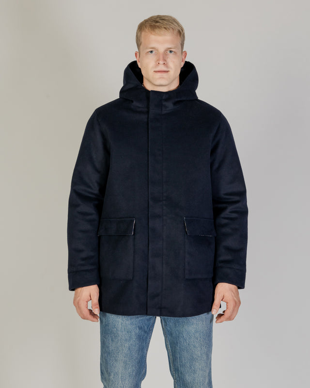 WOOL HOODED ACTIVE COAT