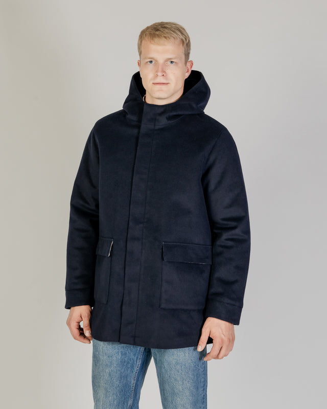 WOOL HOODED ACTIVE COAT