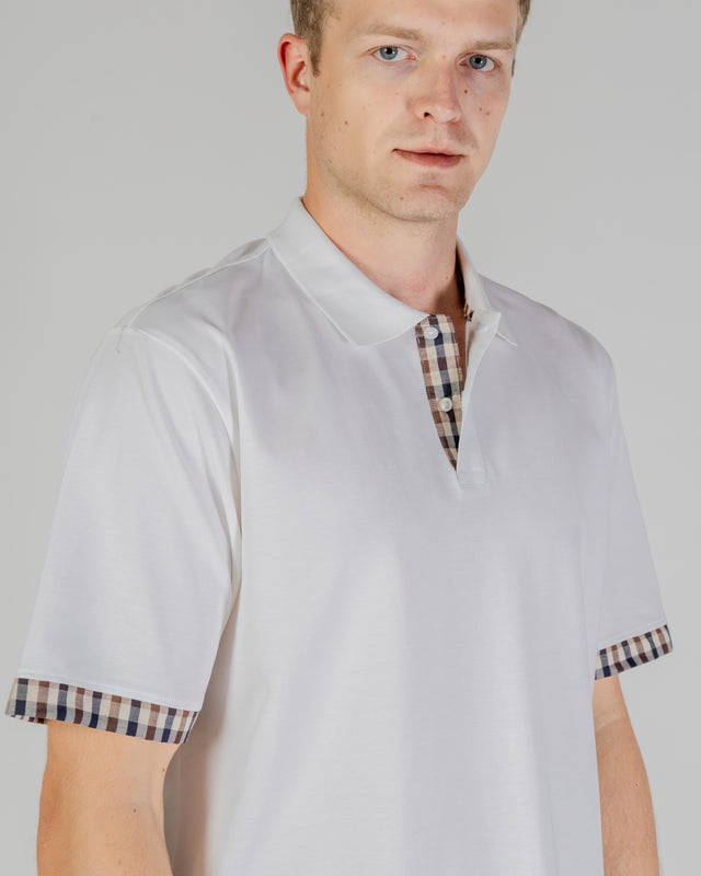 SUPIMA CLUB CHECK SLEEVES POLO SHIRT