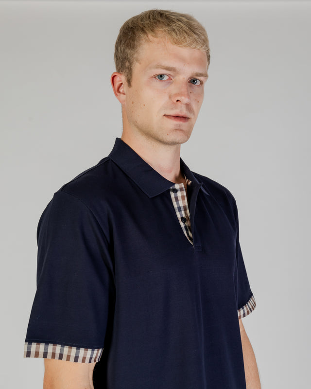 SUPIMA CLUB CHECK SLEEVES POLO