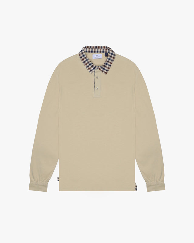 LONGSLEEVE CLUB CHECK COLLAR POLO