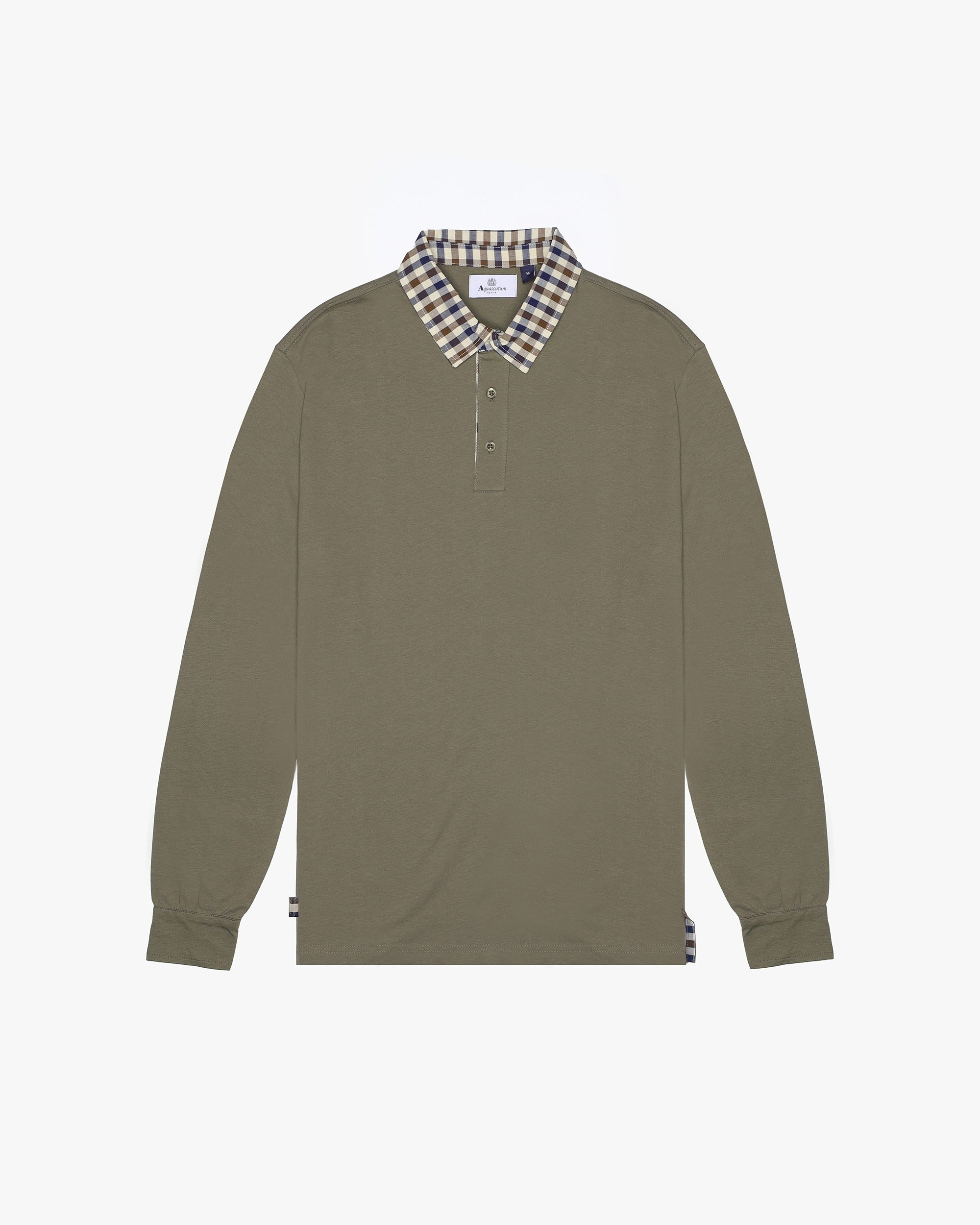 LONGSLEEVE CLUB CHECK COLLAR POLO
