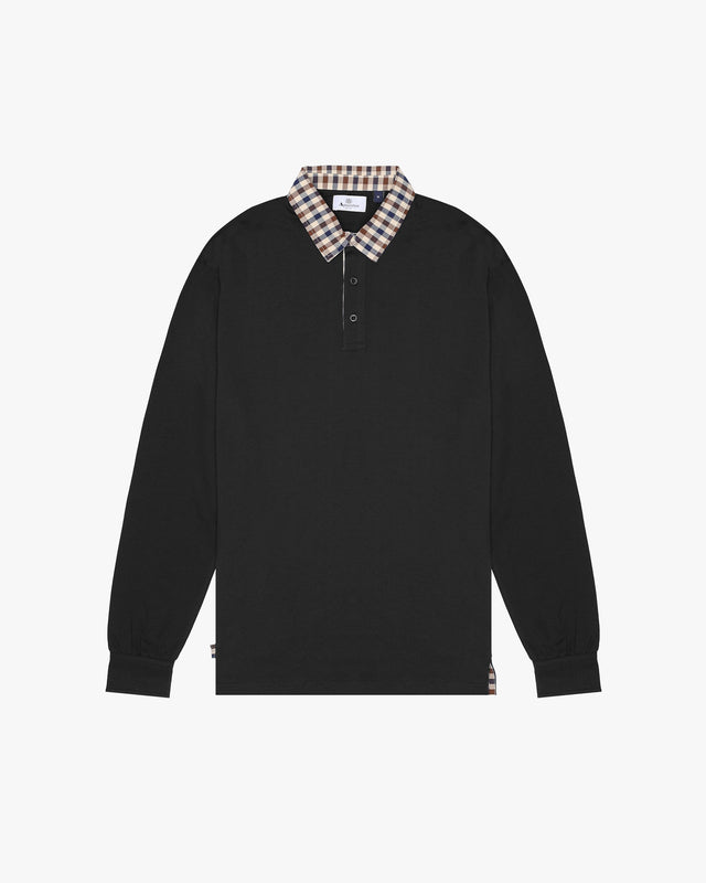 LONGSLEEVE CLUB CHECK COLLAR POLO
