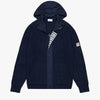 LAMBSWOOL HOODED FZ KNIT