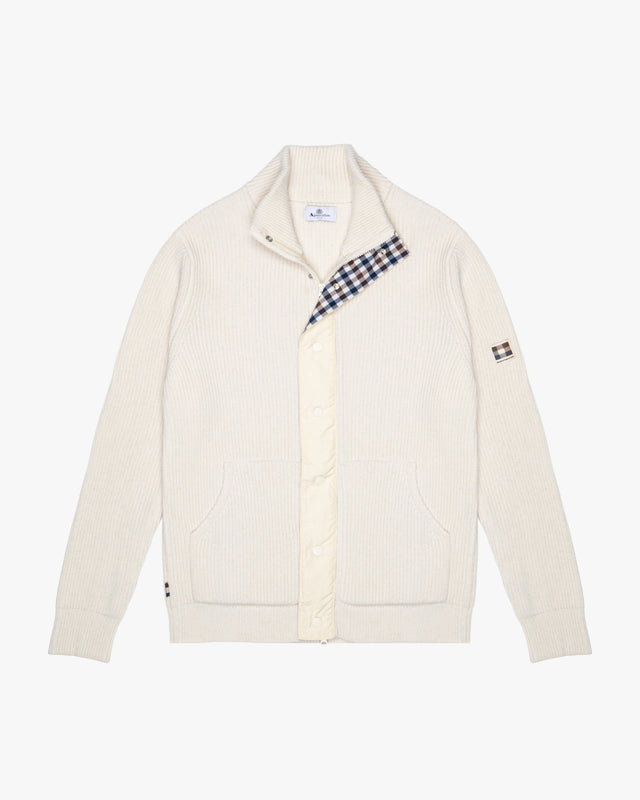 LAMBSWOOL MOCKNECK FZ KNIT