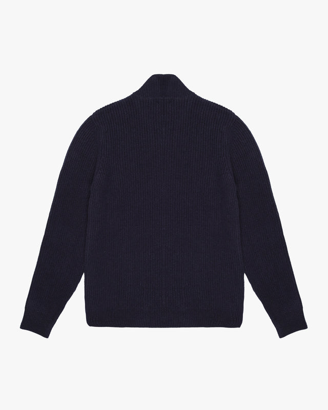 LAMBSWOOL MOCKNECK FZ KNIT